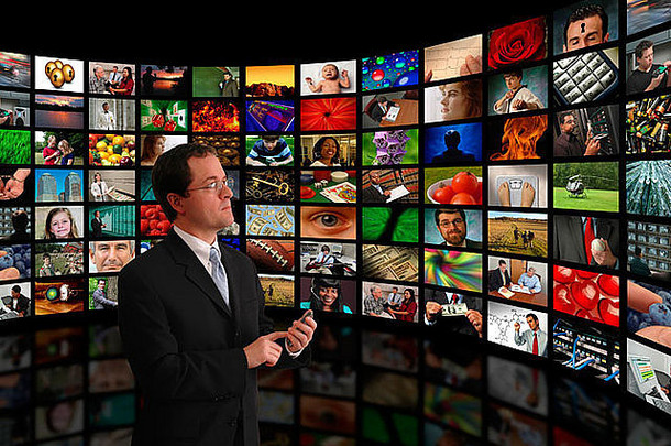 画廊全球视频媒体沟通渠道摄影弯曲的墙