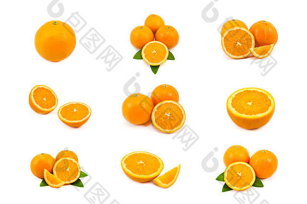 混合橙色孤立的白色背景