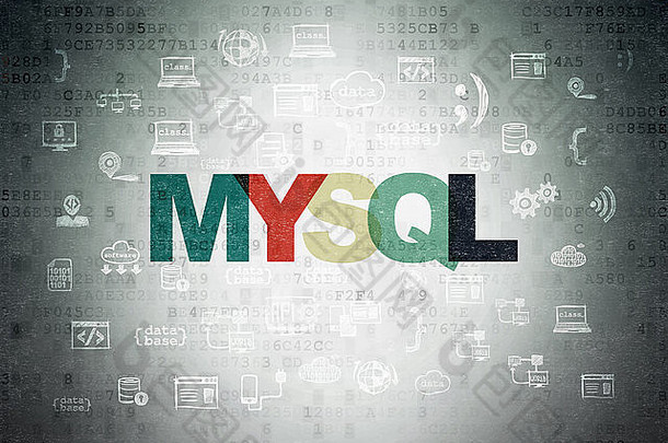 软件概念Mysql数字纸背景