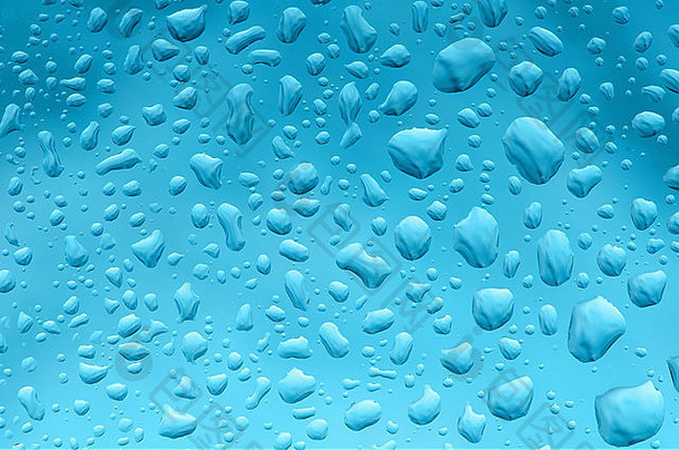 水滴蓝色的背景自然模式
