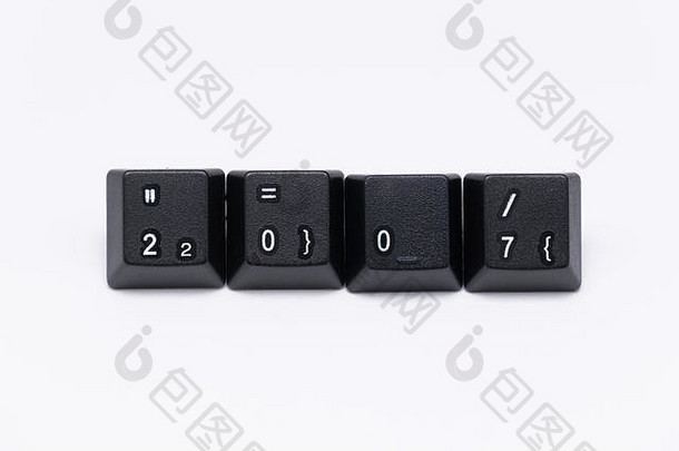 黑色的键键盘年单词的名字