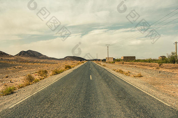 空沙漠路撒哈拉沙漠摩洛哥