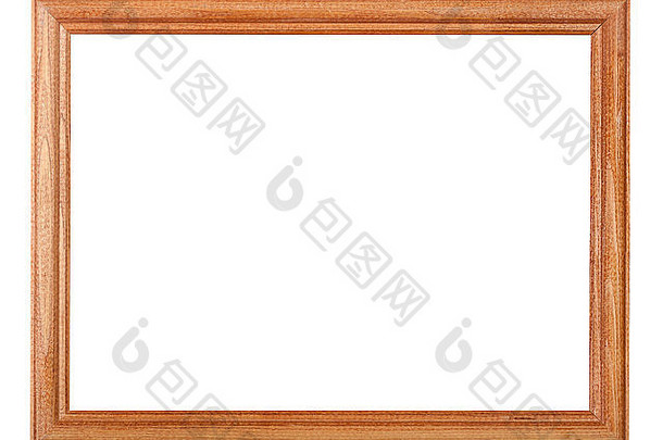 简单的漆狭窄的木图片框架减少空白空间孤立的白色背景