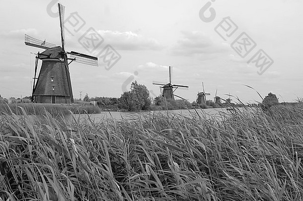 古董木风车小孩堤防荷兰荷兰