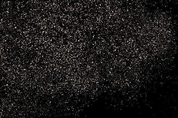黄金闪闪发光的纹理孤立的黑色的琥珀色的粒子颜色庆祝背景金爆炸五彩纸屑设计元素数字背包