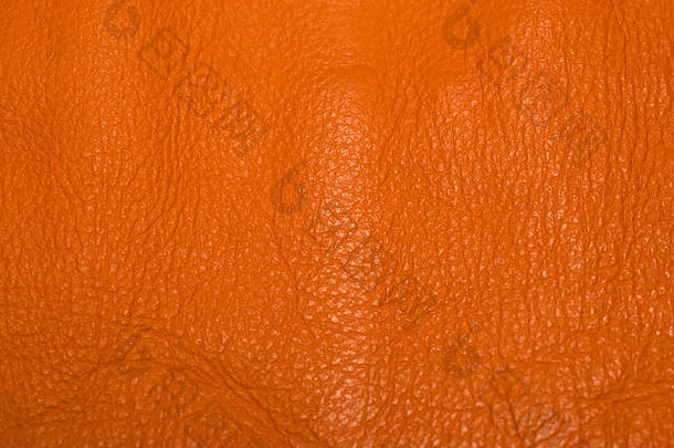 橙色皮革显示表面细节折痕