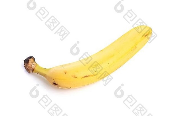 成熟的新鲜的黄色的香蕉孤立的白色背景