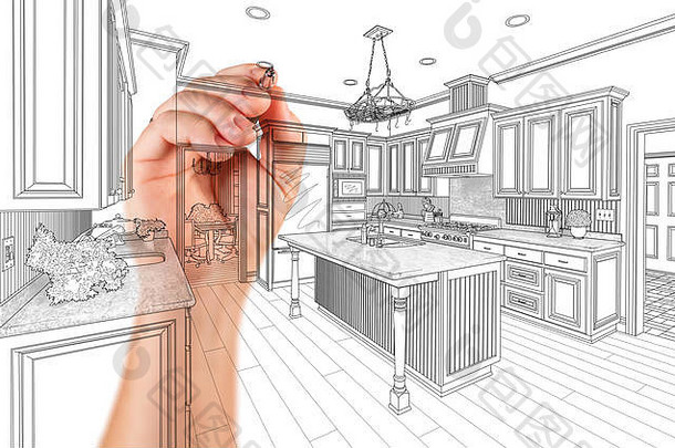 手架构师画细节自定义厨房设计