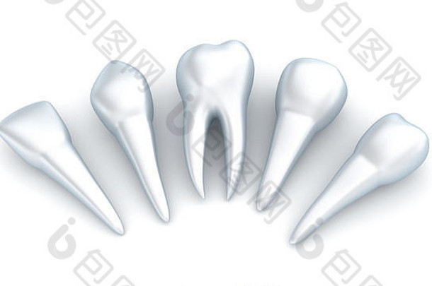 牙齿植入物牙科概念白色