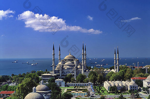 Sultanahmet蓝色的清真寺伊斯坦布尔火鸡