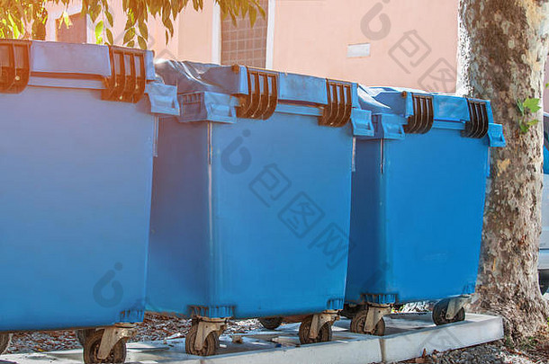 容器收集排序类型浪费回收城市水平框架