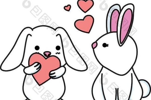 可爱的兔子夫妇心爱