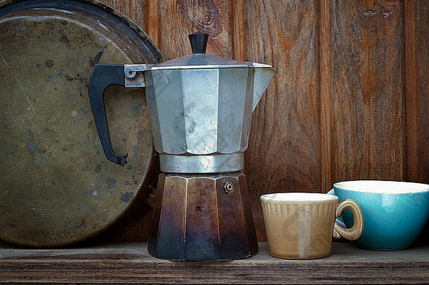 生活金属咖啡制造商青铜锅咖啡杯