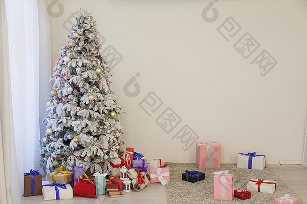 圣诞节树礼物加兰灯一年