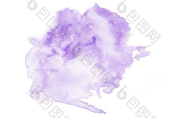 手画紫罗兰色的水彩形状设计有创意的画背景手使装饰