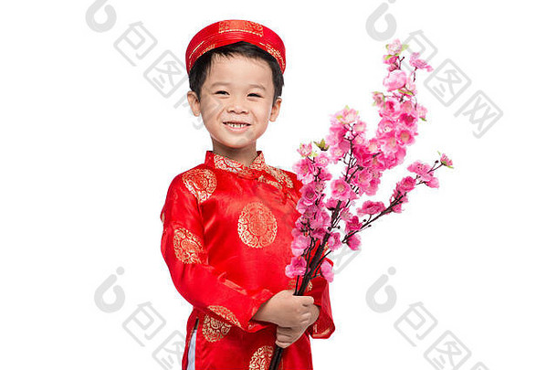 越南小男孩庆祝泰特假期