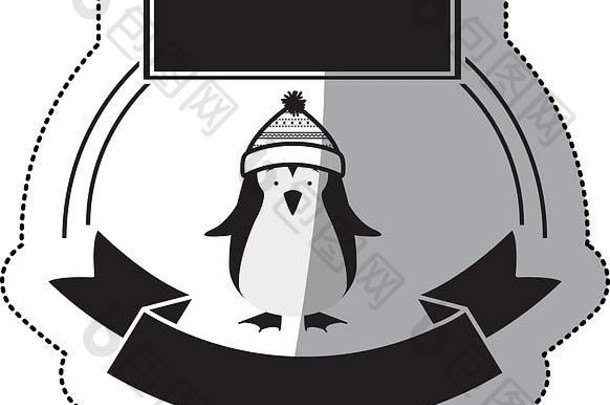 孤立的企鹅圣诞节季节设计