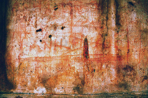 被遗弃的色彩斑斓的岁的墙纹理背景