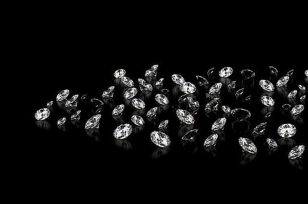 大集团钻石孤立的黑色的背景高决议图像