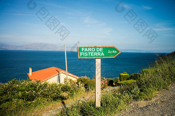 灯塔Fisterra角加盟加利西亚西班牙欧洲道路圣地亚哥孔波斯特拉
