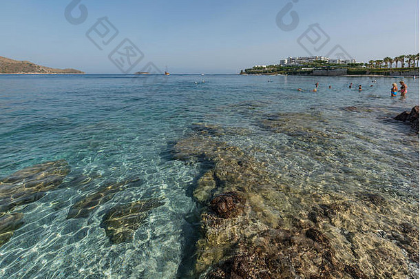 土耳其石水晶水域akyarlar博德鲁姆爱琴海海岸火鸡