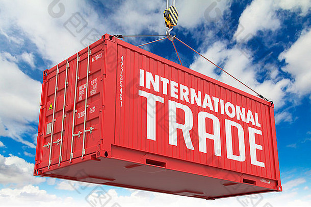 国际贸易红色的容器