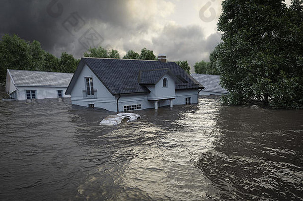 呈现洪水房子