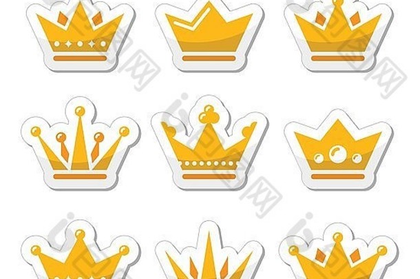 皇冠皇家家庭图标集