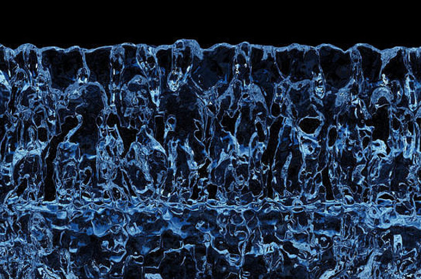 蓝色的沸腾液体屏幕黑色的背景