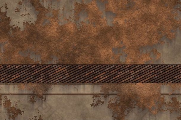 生锈的金属岁的工业墙