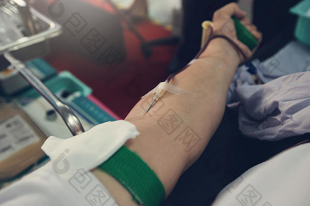 护士接收血血捐赠医院