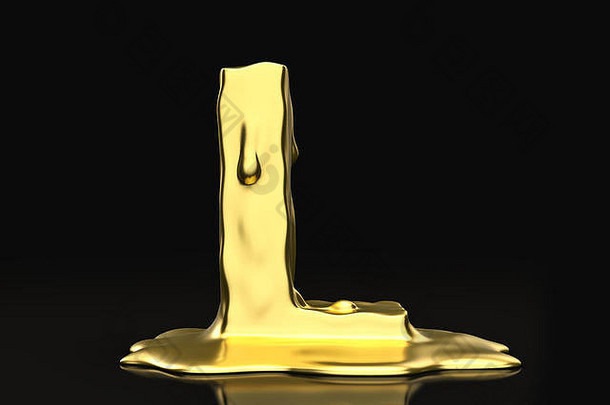 液体黄金信黑色的背景插图