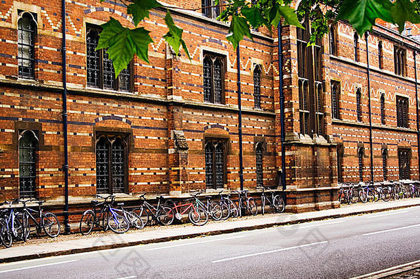 自行车停keble大学牛津大学英格兰