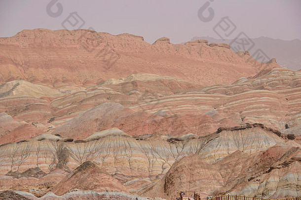 生动的色彩斑斓的砂岩张掖Danxia地形地质公园甘肃中国
