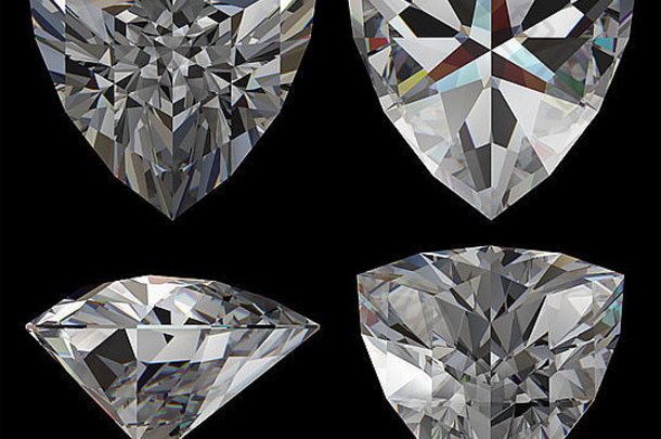 钻石三角形减少形状孤立的