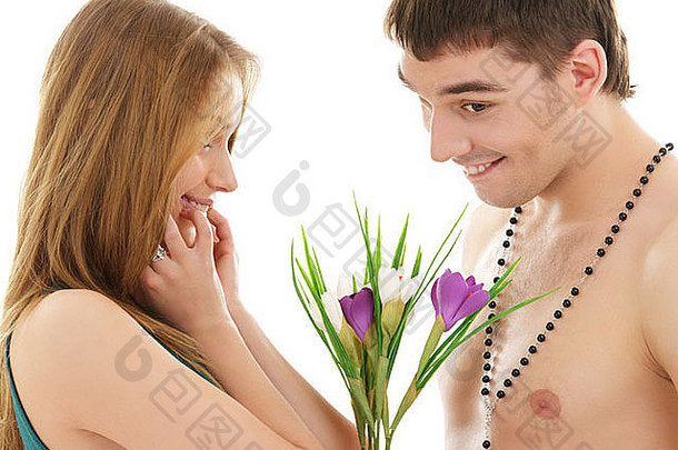 图片夫妇爱花