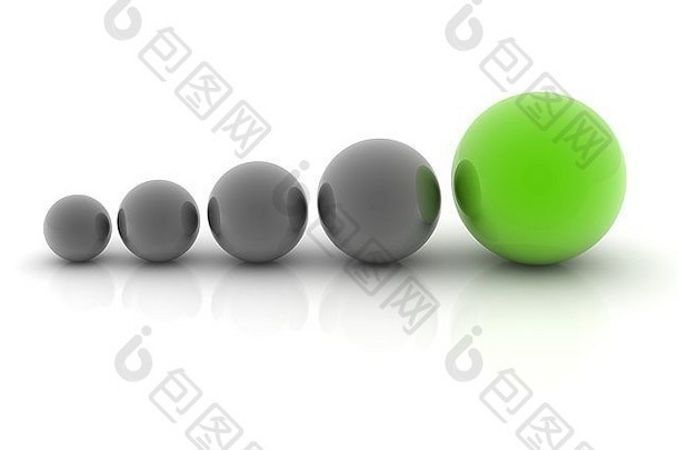 绿色球显著地灰色的球体