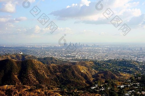 格里菲思天文台城市这些洛杉矶加州好莱坞山圣诞老人莫妮卡山