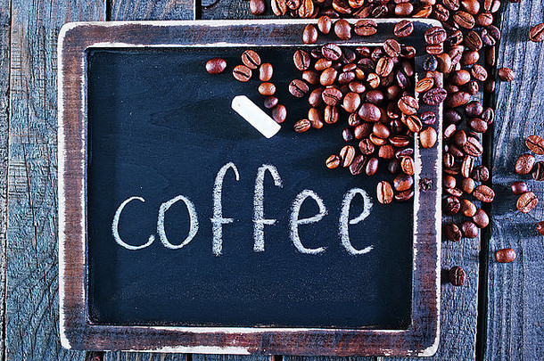 咖啡背景咖啡木表格