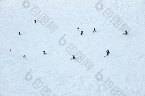 滑雪滑雪下坡滑雪冬天度假胜地