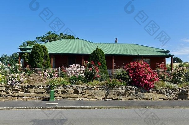 传统的澳大利亚房屋花园塔斯马尼亚澳大利亚