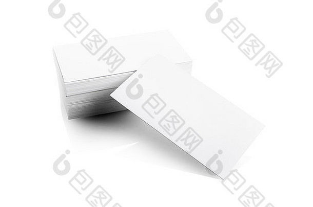 堆栈空白业务卡片孤立的白色背景软阴影剪裁路径设计演讲portfo