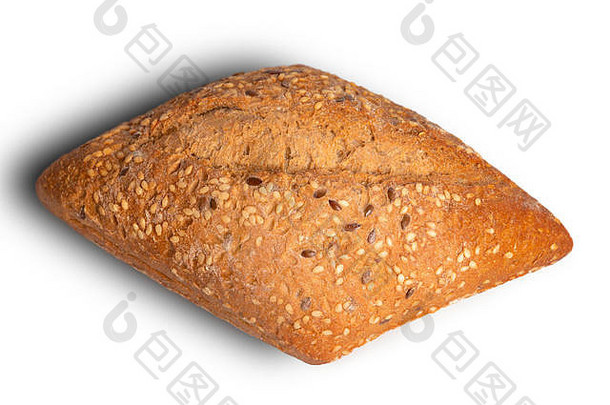 小麦面包孤立的白色背景