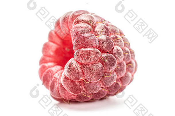 <strong>新鲜</strong>的深红色的树莓孤立的白色背景
