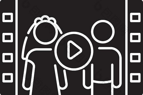 婚礼视频黑色的字形图标