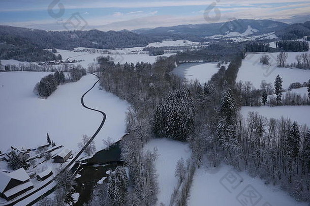 空中照片冬天景观
