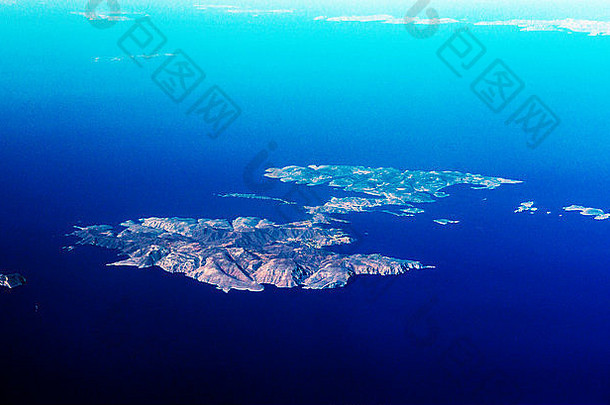 空中视图岛阿斯提帕利亚南东部部分爱琴海海
