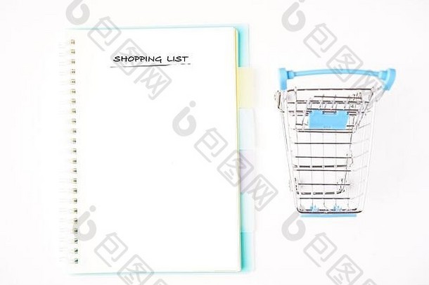 购物列表文字笔记本微型电车复制空间文本