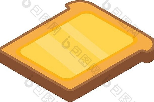 黄油面包图标等角风格