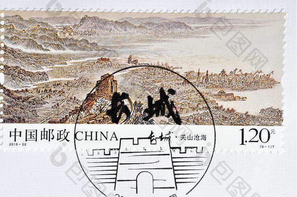 中国约邮票印刷中国显示伟大的墙遗产邮票约